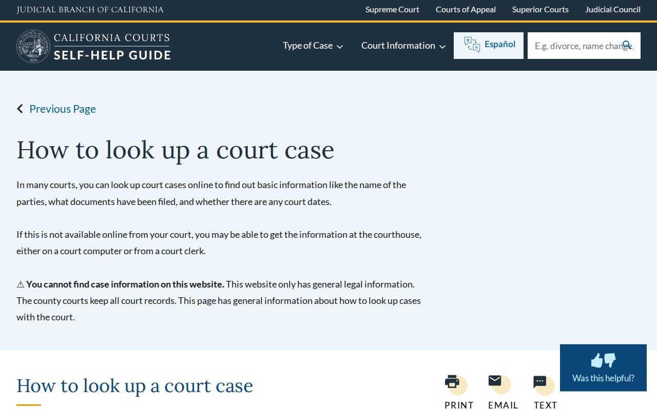 Carson resident lookup California court case search