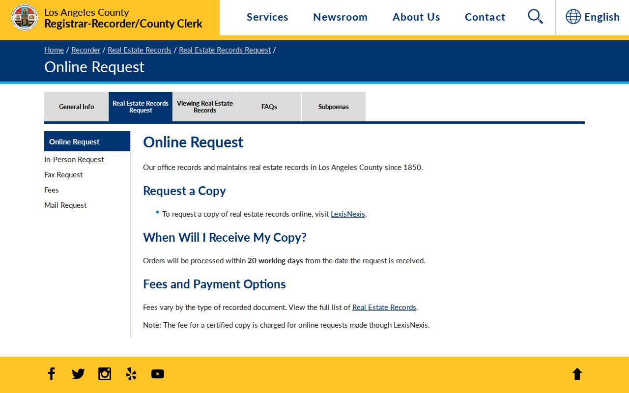 Carson street directory property copy request